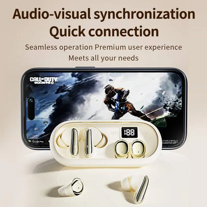 MSHUKCOE Mini Invisible Bluetooth Earphones - True Wireless, Touch Control, Noise Cancelling, IPX5 Waterproof for Sports & Gym