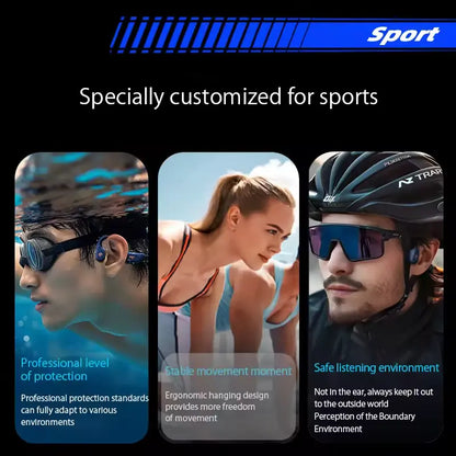 Aigo GS06 Swimming Headphones Professionally Waterproof IP68 Wireless Open Wearable Bluetooth 5.4 32GB MP3 Sports Bone Conduction Headphones Audio Magnetic Memory Titanium Usb