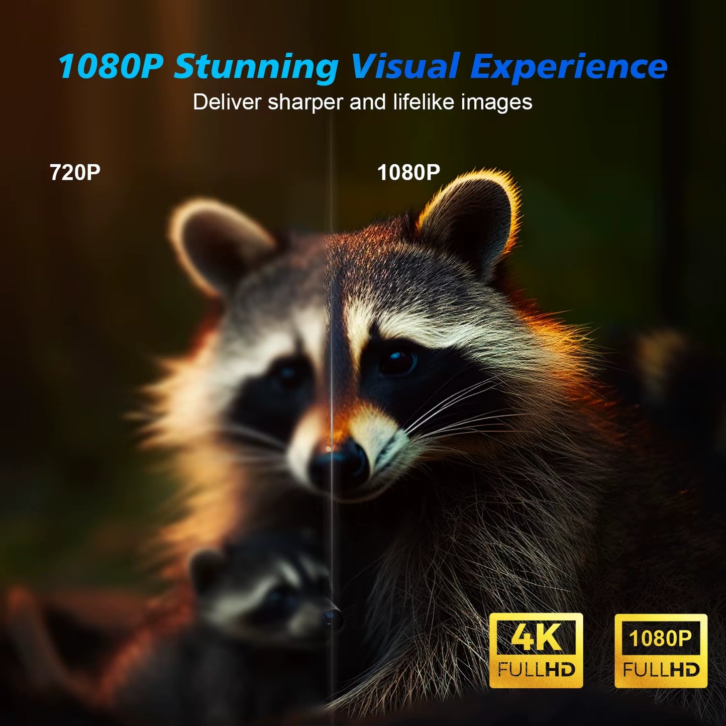 4K Smart Projector with Android 11, 580ANSI Brightness, Full HD 1920x1080P, WiFi 6, BT 5.0, Voice Control - Ultimate Home Cinema Experience