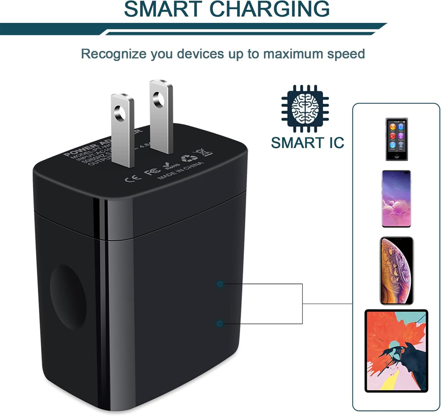 Power Up Your Devices with AILKIN's 4-Port USB Wall Charger - Fast Charging Station for iPhone, Samsung, and More!