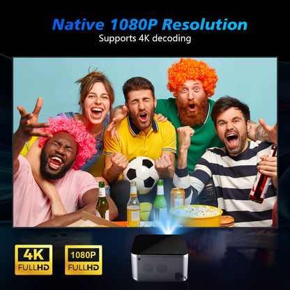 4K Smart Projector with Android 11, 580ANSI Brightness, Full HD 1920x1080P, WiFi 6, BT 5.0, Voice Control - Ultimate Home Cinema Experience